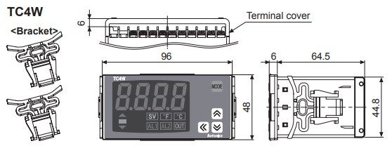 TC4W-14R ПІД-регулятор (100-240 VAC, 96x48 мм, релейний вихід або SSR, аварійний вихід) 000087430 фото