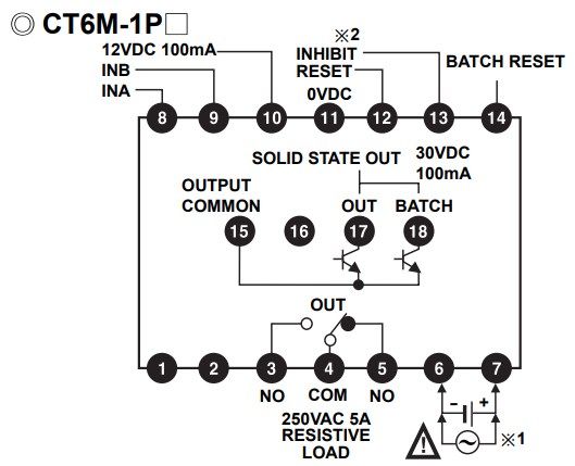 CT6M-1P4 Лічильник імпульсів / таймер (100-240 VAC, 72x72 мм, 1 вихідне реле) 000104281 фото
