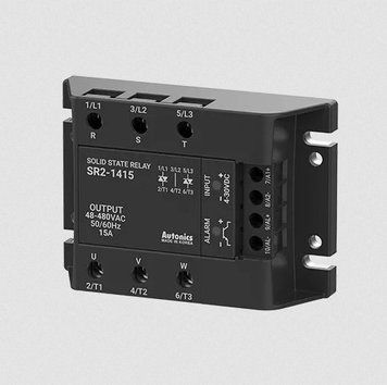 SR2-1415 реле напівпровідникове трифазне (4-30VDC, 48-480VAC 15A, 2 полюси +1 прохідний) 000156251 фото
