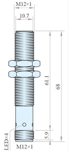 IPS12-S4PCO68-A12 Датчик індуктивний M12x68, PNP NO/NC Sn=4 M12 000151968 фото