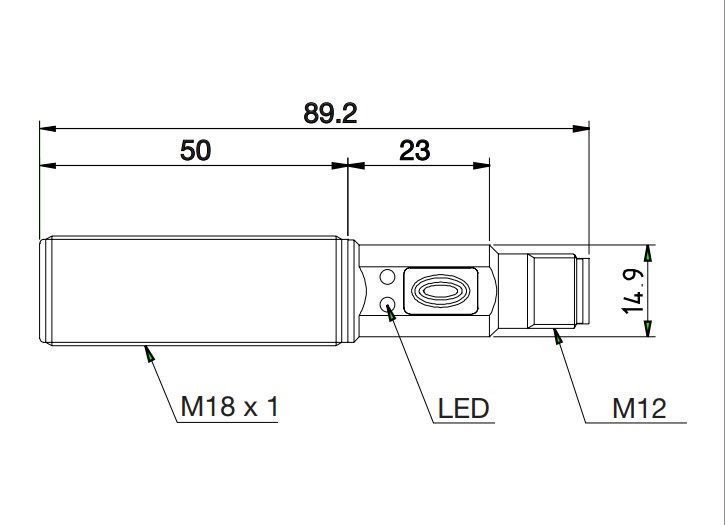CA18CLC12BPM1 Датчик ємнісний з функцією навчання. М18, 0,5-12мм, PNP/NPN NO/NC, роз'єм М12 000078848 фото