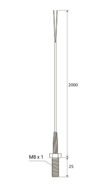 ТСП-1-14-Pt100-В-3-25-М8х1-2000-МЕ-/-50...250/ Термоперетворювач 000212381 фото