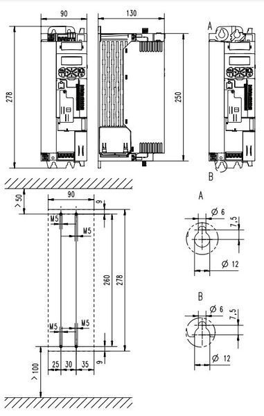 Перетв. частоти i510 4кВт 380 В, Basic-I/O I51AE240F10V10000S 000165274 фото
