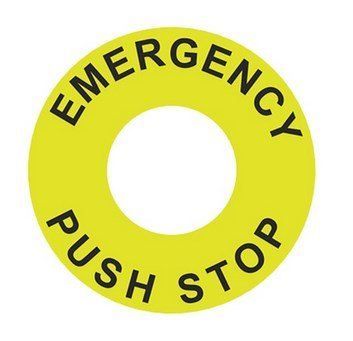 SA-NS Шильдик круглий D60 X D25 "Emergency push stop" 000143846 фото