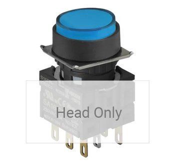 S16PR-E3B Кнопка нажимна d=18mm, синя, з підсвічуванням, без фіксації 000169059 фото