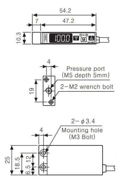 PSB-1-M5 Датчик тиску до 10 bar 000082510 фото