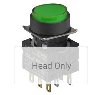 S16PR-E3G Кнопка нажимна d=18mm, зелена, з підсвічуванням, без фіксації 000169056 фото