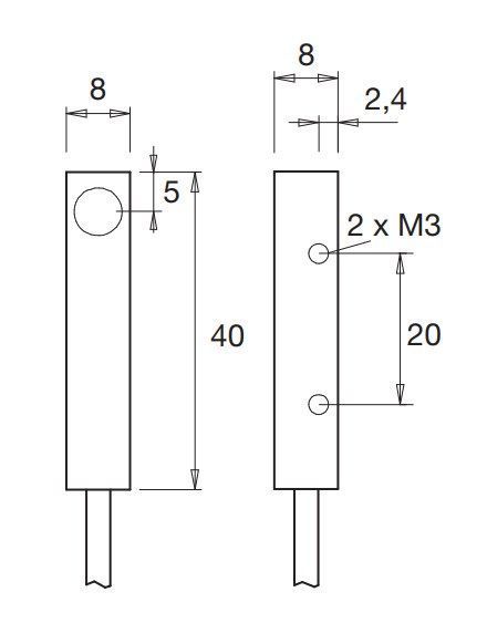 IC08ANC15PO-K Датчик індуктивний 8х8х40 Sn=1.5мм PNP NO 000076787 фото