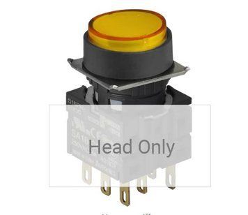 S16PR-E3Y Кнопка нажимна d=18mm, жовта, з підсвічуванням, без фіксації 000169064 фото