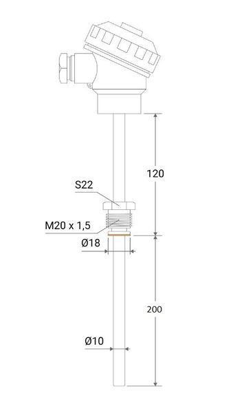 ТХА-1-23-К-2-І-200-310S-10-310S-М20х1,5-120-А-/0...1050/ Термоперетворювач 000210272 фото