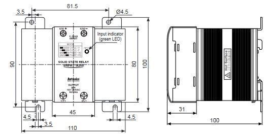SRH1-4260 реле напівпровідникове (90-240VAC, 24-240VAC 60A) 000147705 фото