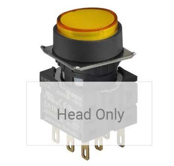 S16PR-E4Y Кнопка нажимна d=18mm, жовта, з підсвічуванням, з фіксацією 000169063 фото