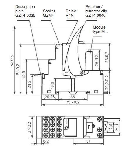 PIR4-024DC-00LD реле інтерфейсне 4 C/O + GZM4 + M41G 000097108 фото