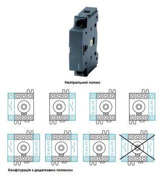 Нейтральний полюс без розмикання для SircoM 16-40A (22005005) (дод. секція до вимикача) 000079656 фото