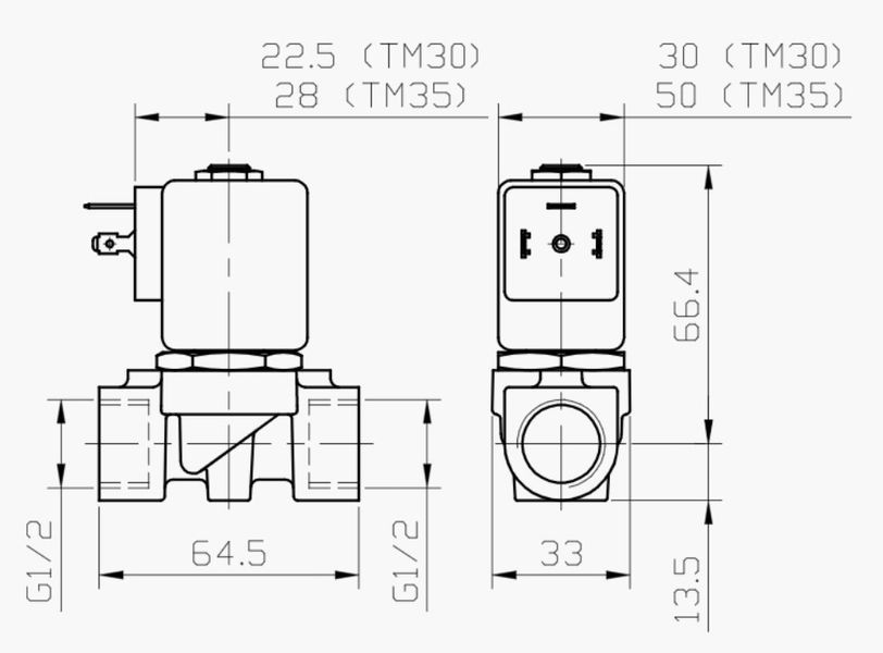 D240 (G1/2, NC, NBR, 0...0,8 bar, -10...60 C, 230 VAC, TM30) Клапан эл.магн. процесса газ (340498) 000070730 фото