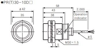 PR30-10DP Датчик індуктивний (M30, Sn=10mm, 12-24 VDC, PNP NO, кабель 2м) 000060601 фото