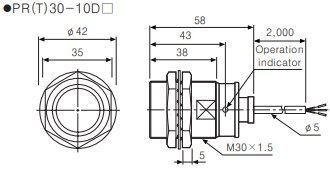PR30-10DP2 Датчик індуктивний (M30, Sn=10mm, 12-24 VDC, PNP NC, кабель 2м) 000098517 фото