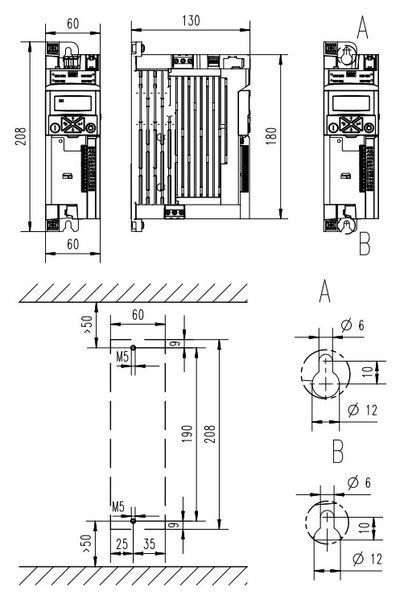 Перетв. частоти i510 0,55 кВт 380 В, Basic-I/O i51AE155F10V10000S 000216830 фото