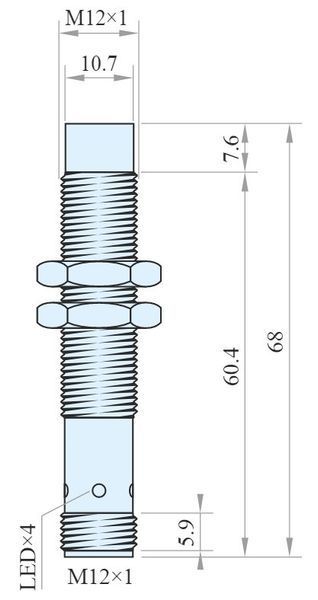 IA12-N10VI420-G2P Датчик індуктивний з аналоговим виходом M12, 0-10V Sn=0...10мм, виступаючий 000187057 фото